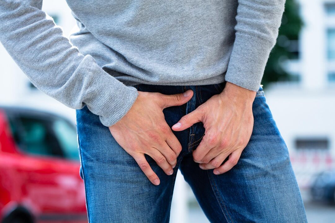 dolore all'inguine in un uomo con prostatite culculous